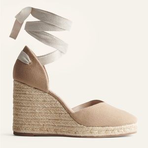 Reformation Tan Espadrille Wedge Sandals
